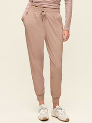 High-Waisted SleekTech Joggers - Mocha
