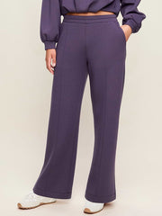 High-Waisted Bounce Fleece Wide-Leg Sweatpants - Nebula