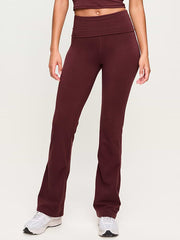 High-Waisted PowerChill Fold-Over Bootcut Leggings - Wine Tasting