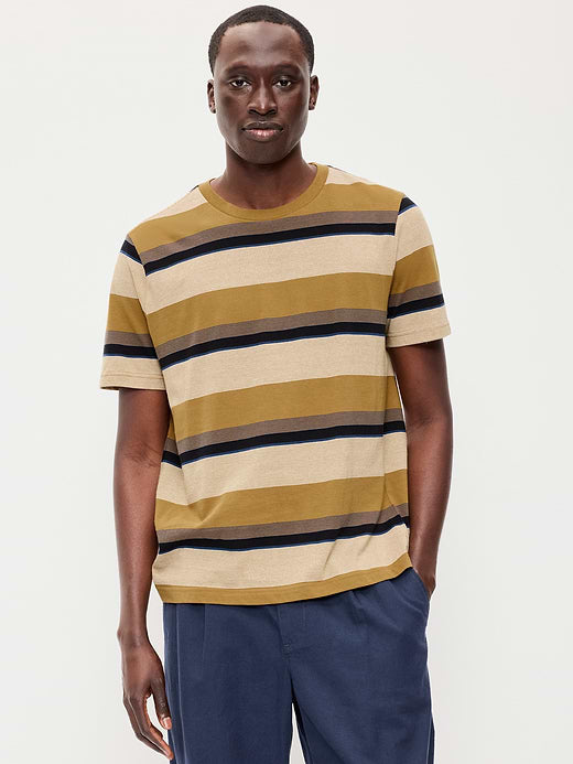 Crew-Neck Striped T-Shirt - Yellow Stripe