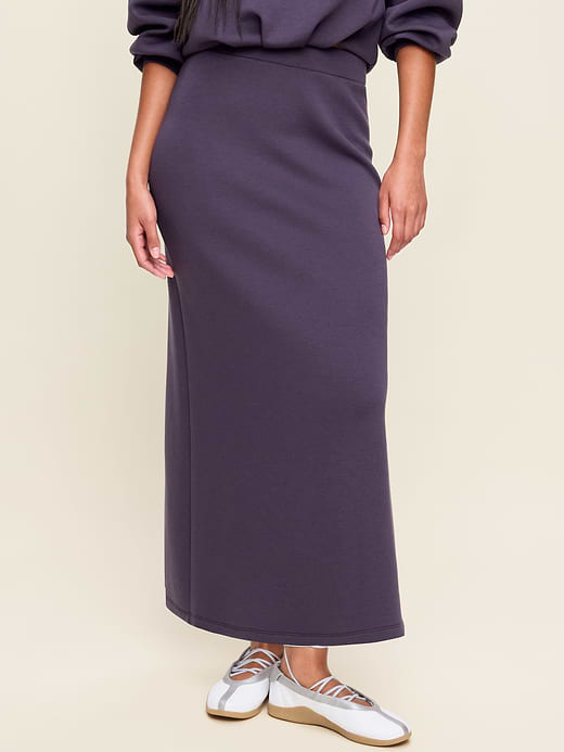 High-Waisted Bounce Fleece Maxi Skirt - Nebula
