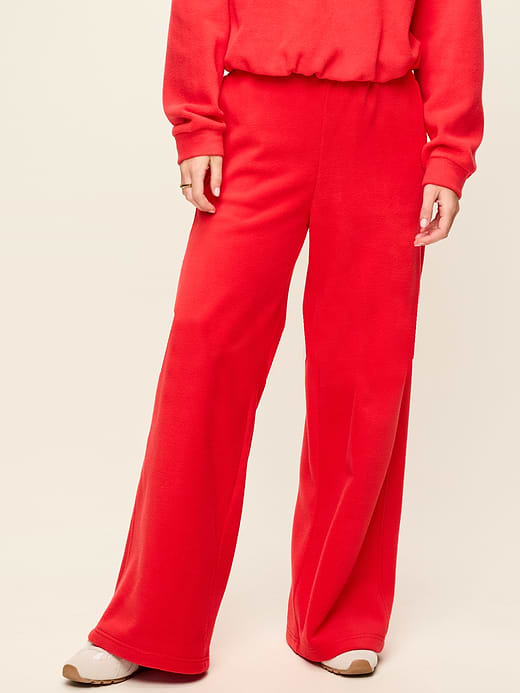 Extra High-Waisted Performance Fleece Wide-Leg Sweatpants - Amaryllis