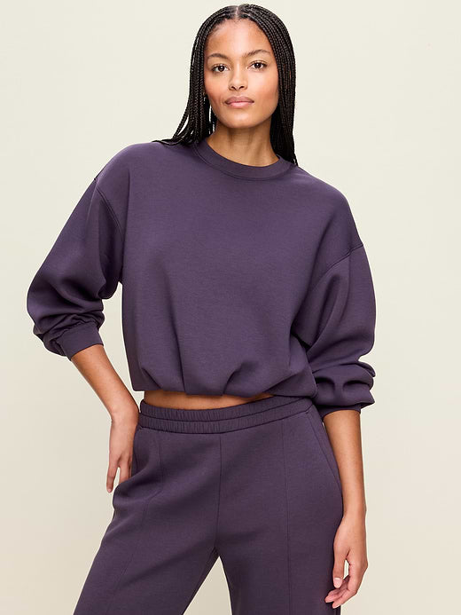 Bounce Fleece Bubble-Hem Sweatshirt - Nebula