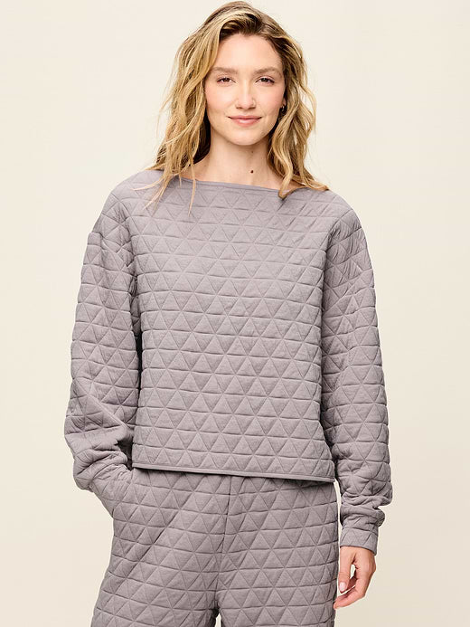 Quilted Bounce Boatneck Sweatshirt - Mockingbird