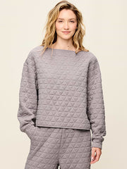 Quilted Bounce Boatneck Sweatshirt - Mockingbird
