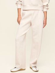 High-Waisted Bounce Fleece Trouser Sweatpants - Oatmeal Heather