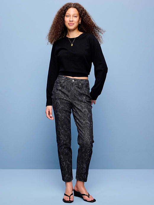 High-Waisted OG Straight Ankle Jeans - Rattlesnake Print