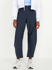 High-Waisted SleekTech Barrel Ankle Pants - Dusk Navy