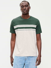 Crew-Neck Striped T-Shirt - Green Frog