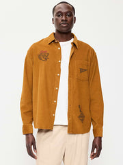 Loose Fit Long-Sleeve Corduroy Shirt - Baltic Amber