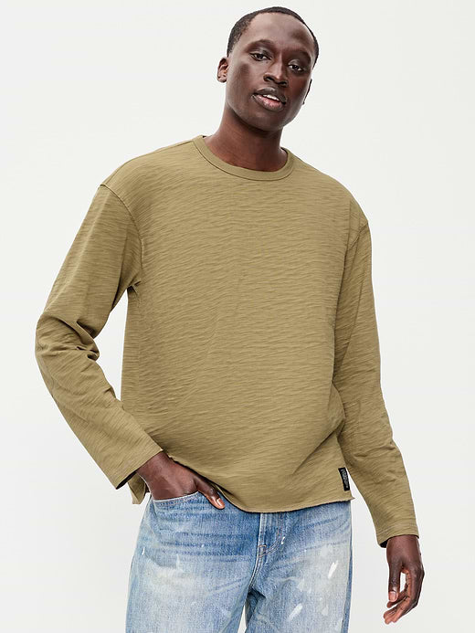 Long-Sleeve Slub Knit T-Shirt - Kicking Up Dust