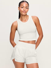 Seamless Fitted High-Neck Crop Top - Magnolia