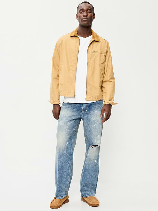 90s Baggy Jeans - Light Wash (Paint Splatter)