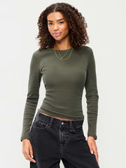 Snug Long-Sleeve Ribbed T-Shirt - Forest Tapestry