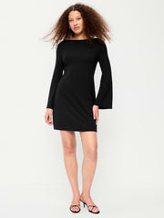 Low-Back Flare Mini Dress - Black Jack