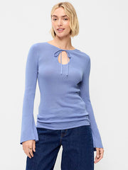 Bell-Sleeve Keyhole Top - Shady Lane