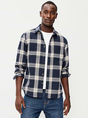 Relaxed Long-Sleeve Flannel Pocket Shirt - In the Navy