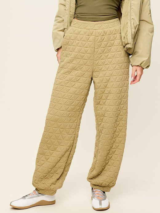 Quilted Bounce Fleece Sweatpants - Micro Green