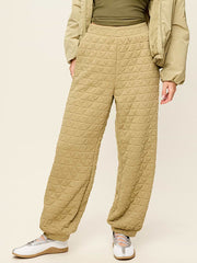 Quilted Bounce Fleece Sweatpants - Micro Green