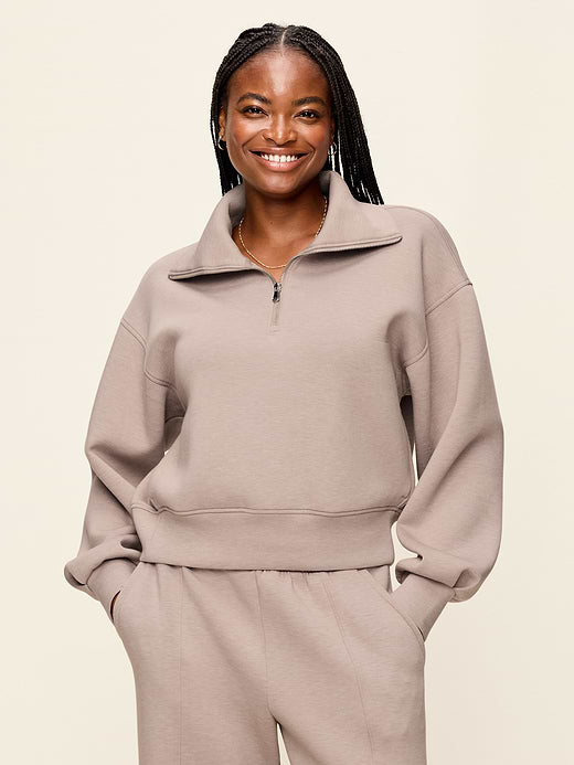 Bounce Fleece Half-Zip Pullover Sweatshirt - Mushroom