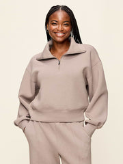 Bounce Fleece Half-Zip Pullover Sweatshirt - Mushroom