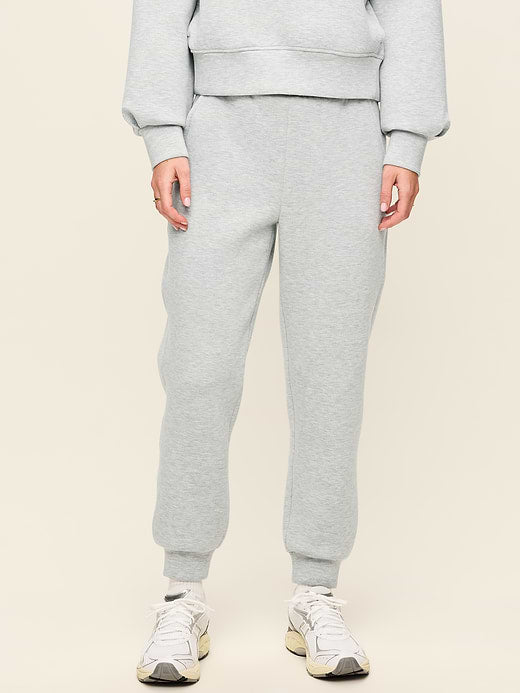 High-Waisted Bounce Fleece Jogger Sweatpants - Heather Gray