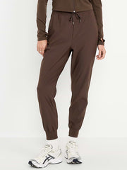High-Waisted SleekTech Joggers - Black Coffee