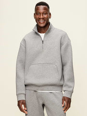 Bounce Fleece Oversized Half-Zip Pullover - Heather Gray