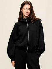 Bounce Fleece Utility Hoodie Sweatshirt - Black Jack