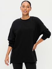 SoComfy Relaxed Tunic Sweatshirt - Black Jack