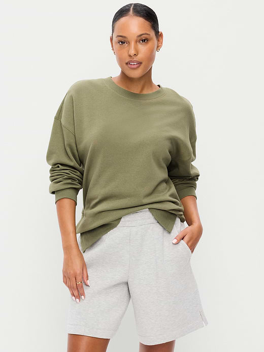 SoComfy Relaxed Tunic Sweatshirt - Dill Caper