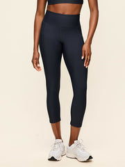 High-Waisted PowerSoft Crop Pocket Leggings - Dusk Navy