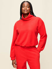 Performance Fleece Funnel Neck Pullover - Amaryllis