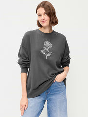 SoComfy Oversized Crew-Neck Sweatshirt - Stainless Steel