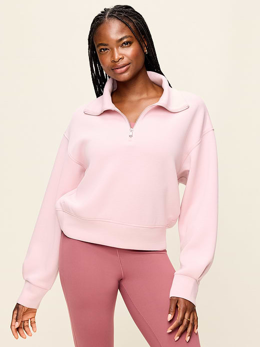 Bounce Fleece Half-Zip Pullover Sweatshirt - Fairytale Rose