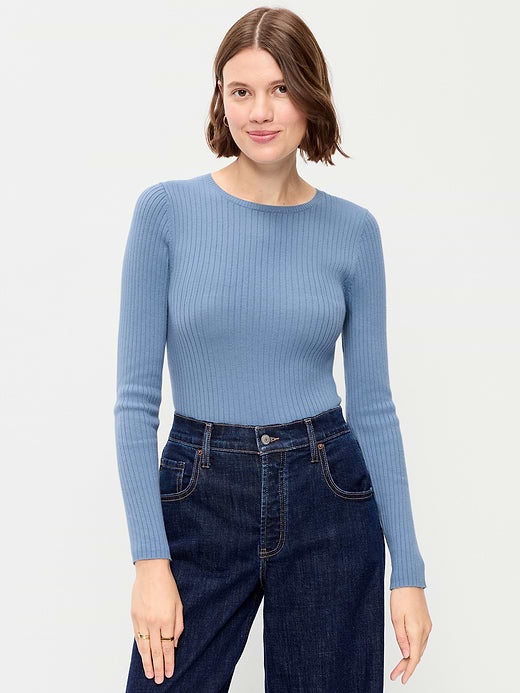 SoSoft Lite Crew-Neck Long-Sleeve Ribbed Top - Naturalist Blue