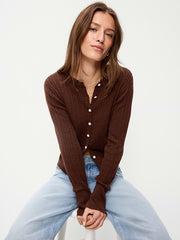 SoSoft Cotton Crew-Neck Cardigan Sweater - Earthen