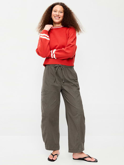 Mid-Rise Barrel-Leg Utility Pants - Forest Tapestry