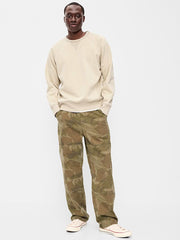 90s Loose Canvas Workwear Pants - Camo