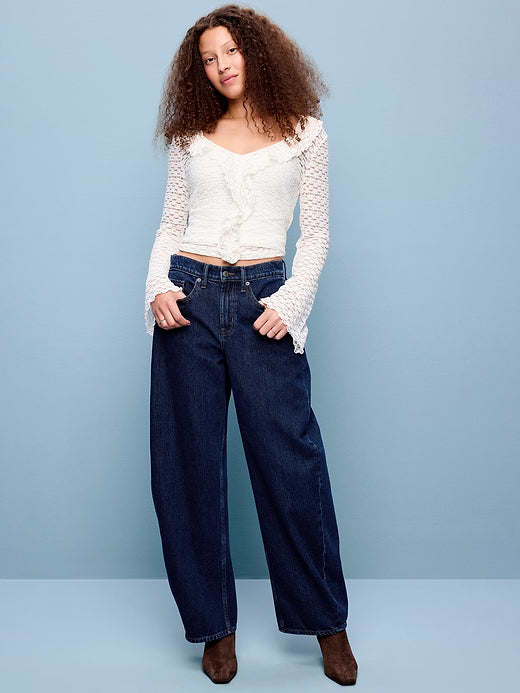 The Arc Mid-Rise Barrel Jeans - Rinse
