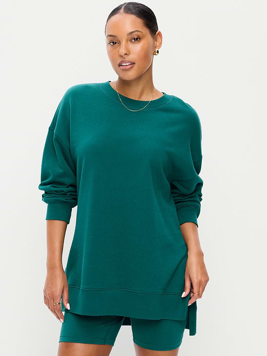 SoComfy Relaxed Tunic Sweatshirt - Deep Lagoon