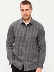 Slim Fit Pro Signature Performance Dress Shirt - Grey Gingham Jas