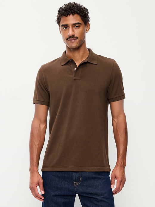 Classic Fit Pique Polo - Dark Walnut