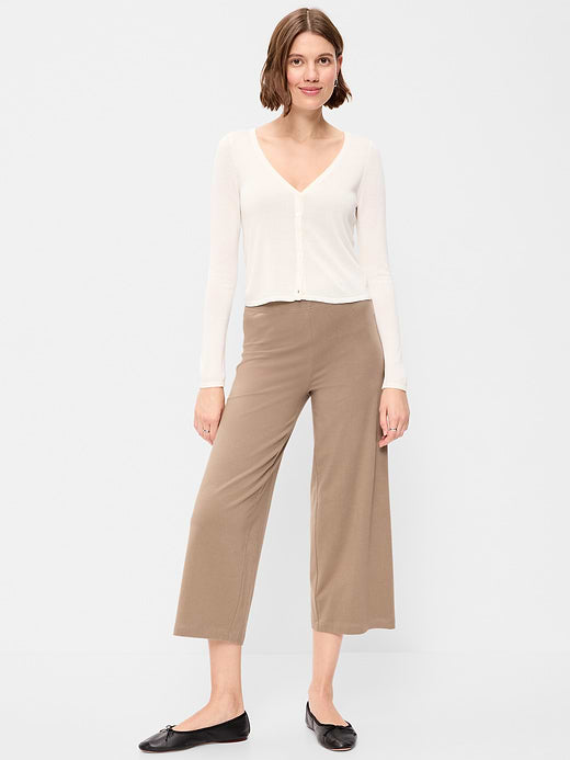 High-Waisted Fashion Wide-Leg Cropped Leggings - HR CROP WIDE L:SEDIMENT