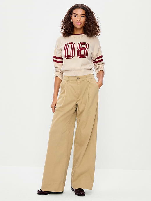Mid-Rise Pleated Wide-Leg Pants - Teakwood