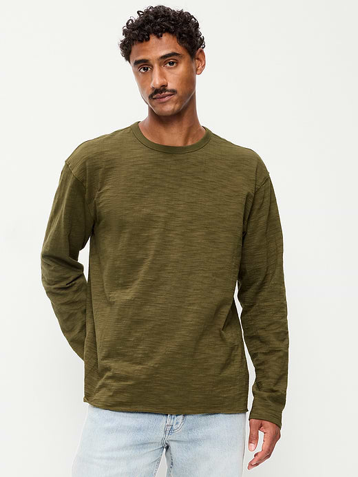 Long-Sleeve Slub Knit T-Shirt - Jurassic Green
