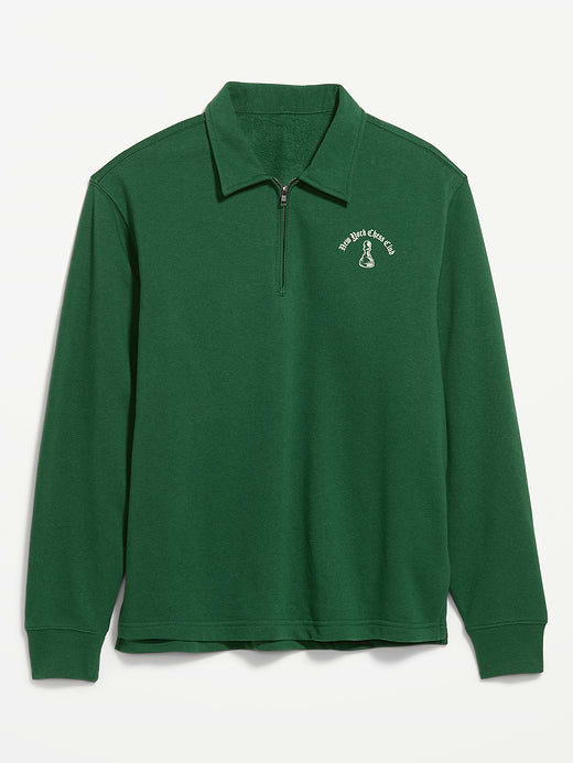 Collared Fleece Quarter-Zip Pullover - Field Of Greens
