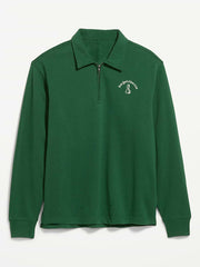 Collared Fleece Quarter-Zip Pullover - Field Of Greens