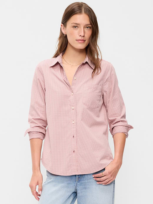 Classic Button-Down Shirt - Pink Plaid