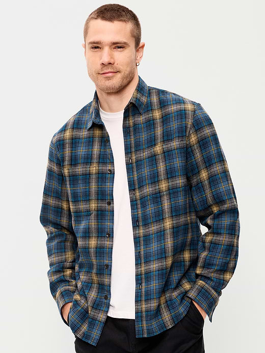 Relaxed Long-Sleeve Flannel Pocket Shirt - High Atlas